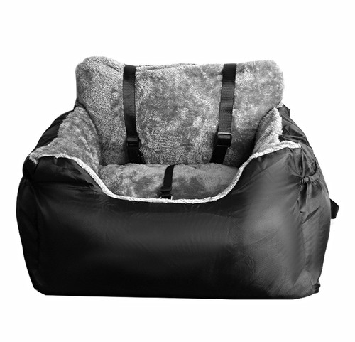 Plush dog car seat - booster, bed