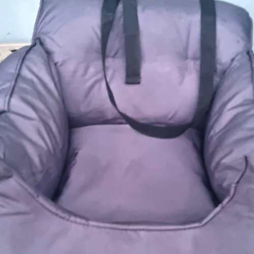 Small grey padded dog car - small,